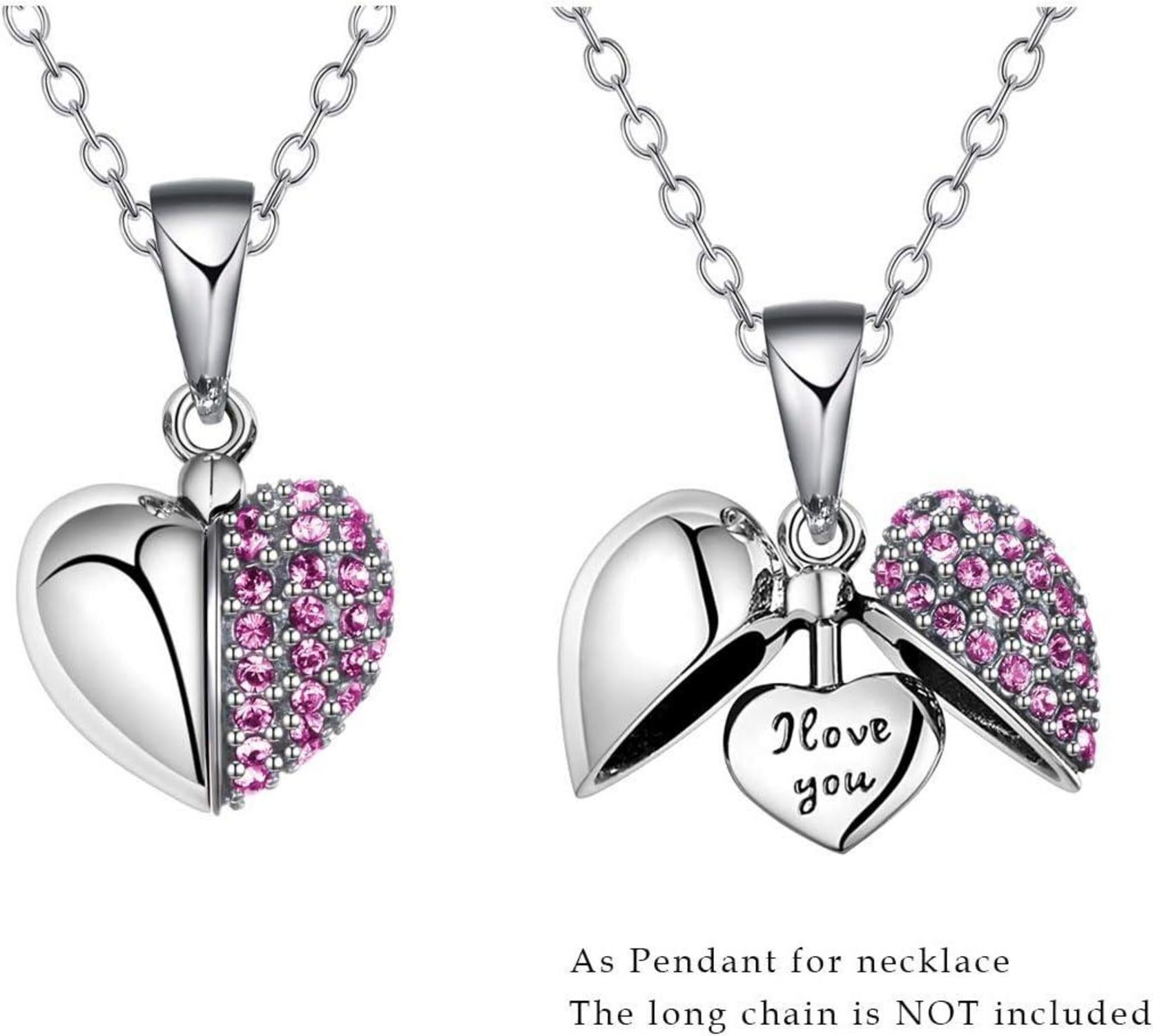 925 Sterling Silber Charm Damenarmband Herz Bead Perlen Kristall