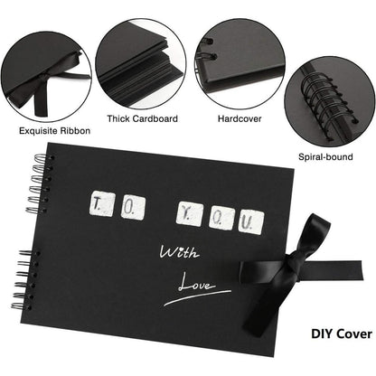 YILEEY Fotoalbum zum Selbstgestalten 80 Schwarze Seiten