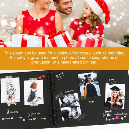 YILEEY Fotoalbum zum Selbstgestalten 80 Schwarze Seiten