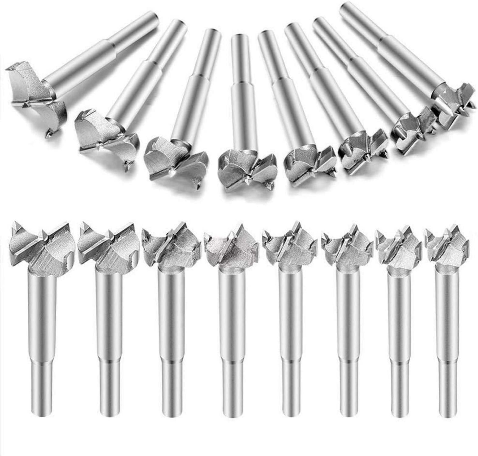 Professionelles 16tlg Hartmetall Forstner Holzbohrer Set, Ø 15-35mm