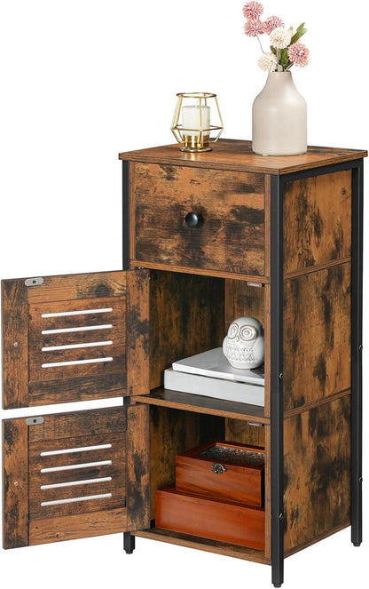 Hoobro Beistellschrank Vintage Kommode Schublade Ablage 30x34x79cm