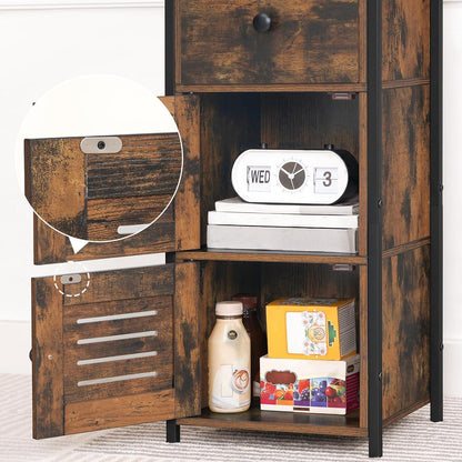 Beistellschrank mit Schublade, Kommode im Vintage-Stil, verstellbare