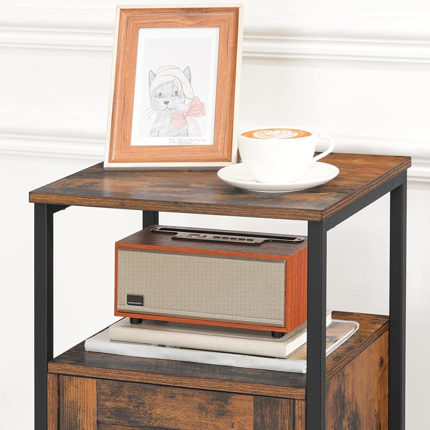 Beistellschrank Nachttisch Kommode Sideboard mit offenen Ablagen