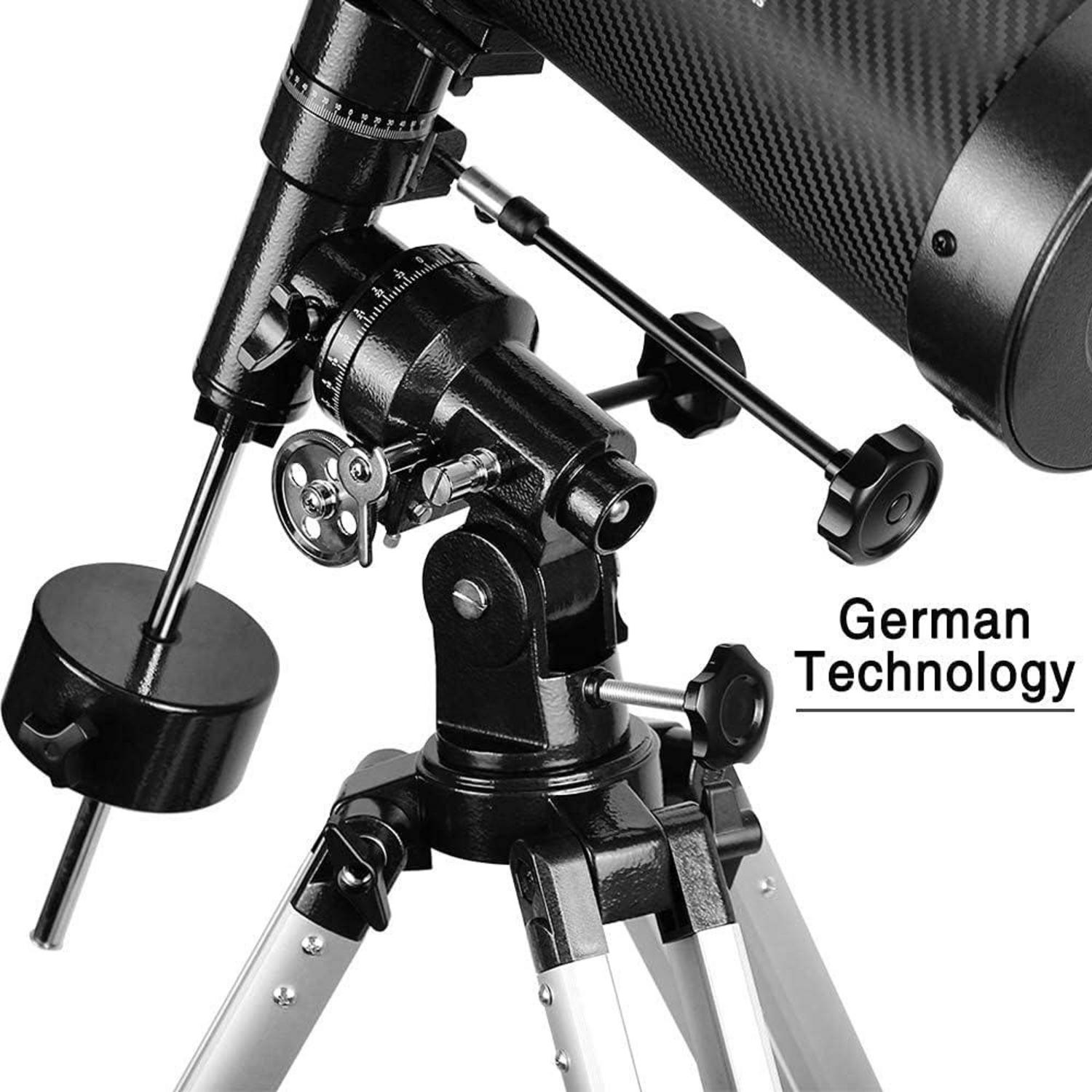 Teleskop 130EQ Newton-Reflektor mit Zubehör und stabilem Stativ