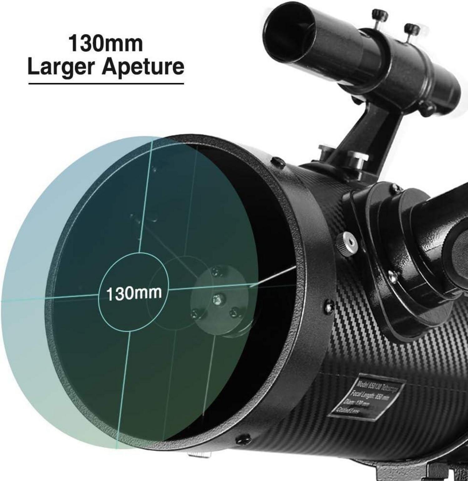Teleskop 130EQ Newton-Reflektor mit Zubehör & stabilem Stativ