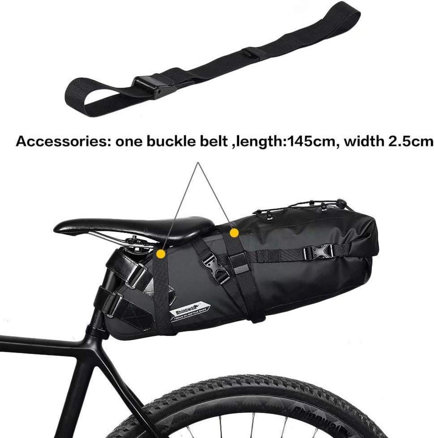 Rhinowalk Fahrrad Satteltasche Wasserdicht 13L Schwarz Outdoor Fahrrad Mountainbike Rennrad