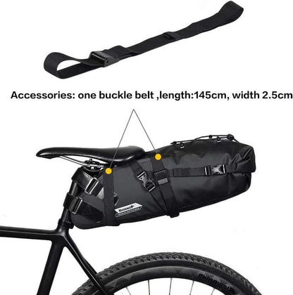 Rhinowalk Fahrrad Satteltasche Wasserdicht 13L Schwarz Outdoor Fahrrad Mountainbike Rennrad
