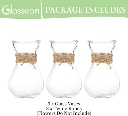 Glasvase Blumenarrangements Schnurseil 3 Stück Set Hochzeit Zuhause