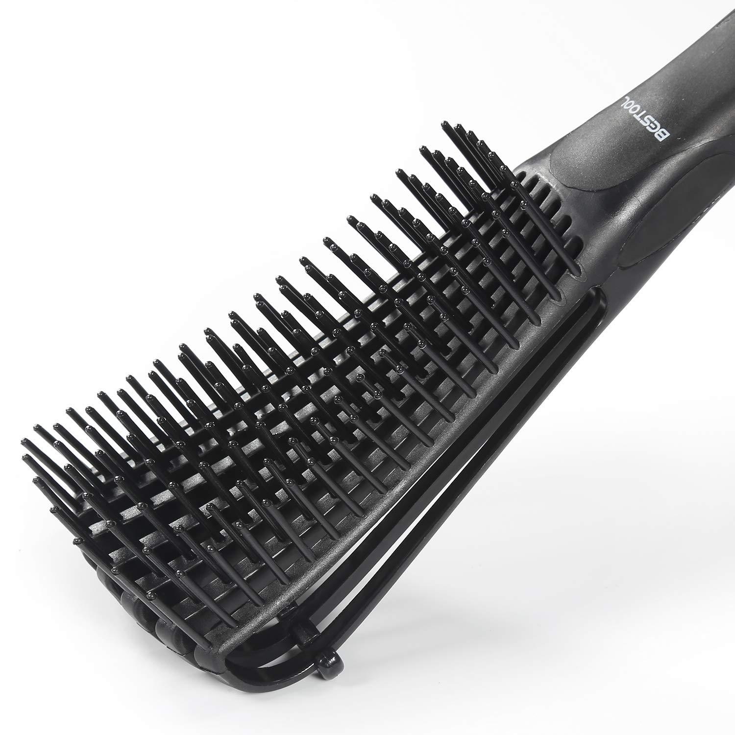 BESTOOL Entwirrbürste für Afrolocken Nass/Trocken - Schwarz