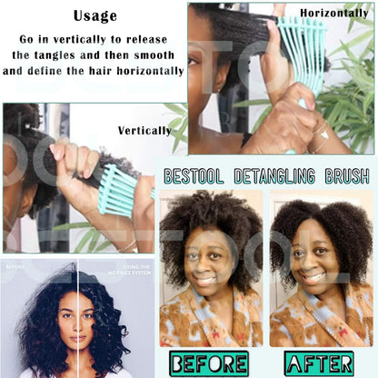 Haarbürste Entwirrbürste Naturhaar Afro Lockiges Haar Nass Trocken