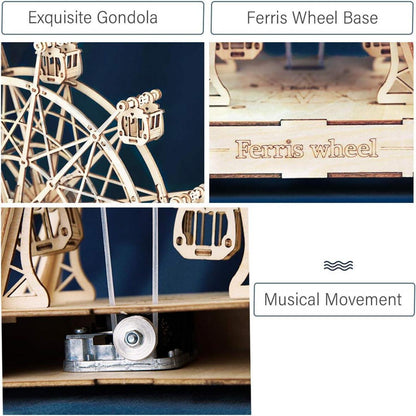 Rolife 3D Riesenrad Spieldose Modellbausatz Holz Musik Kinder Erwachsene