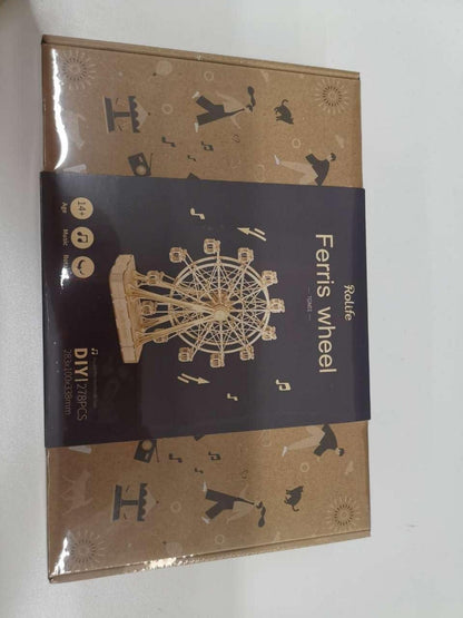 3D Puzzle Riesenrad Spieldose Modellbausatz Holzbausatz Musik Kinder Erwachsene