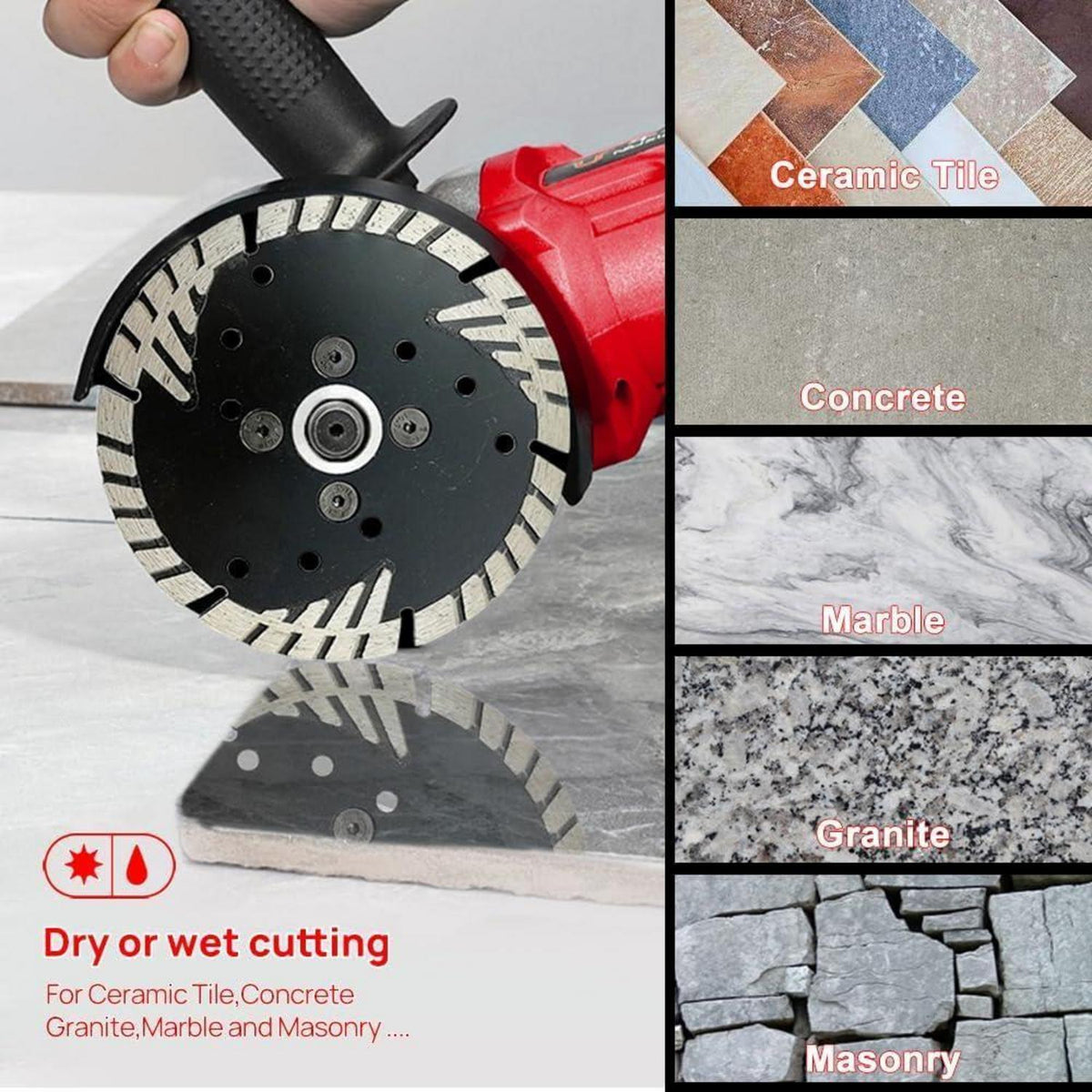 Diamant Trennscheibe 230mm M14 Turbo für Beton Granit Marmor