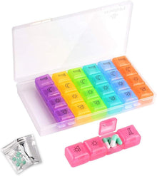 Pillendose 7 Tage 4x täglich BPA-frei Feuchtigkeitsbeständig