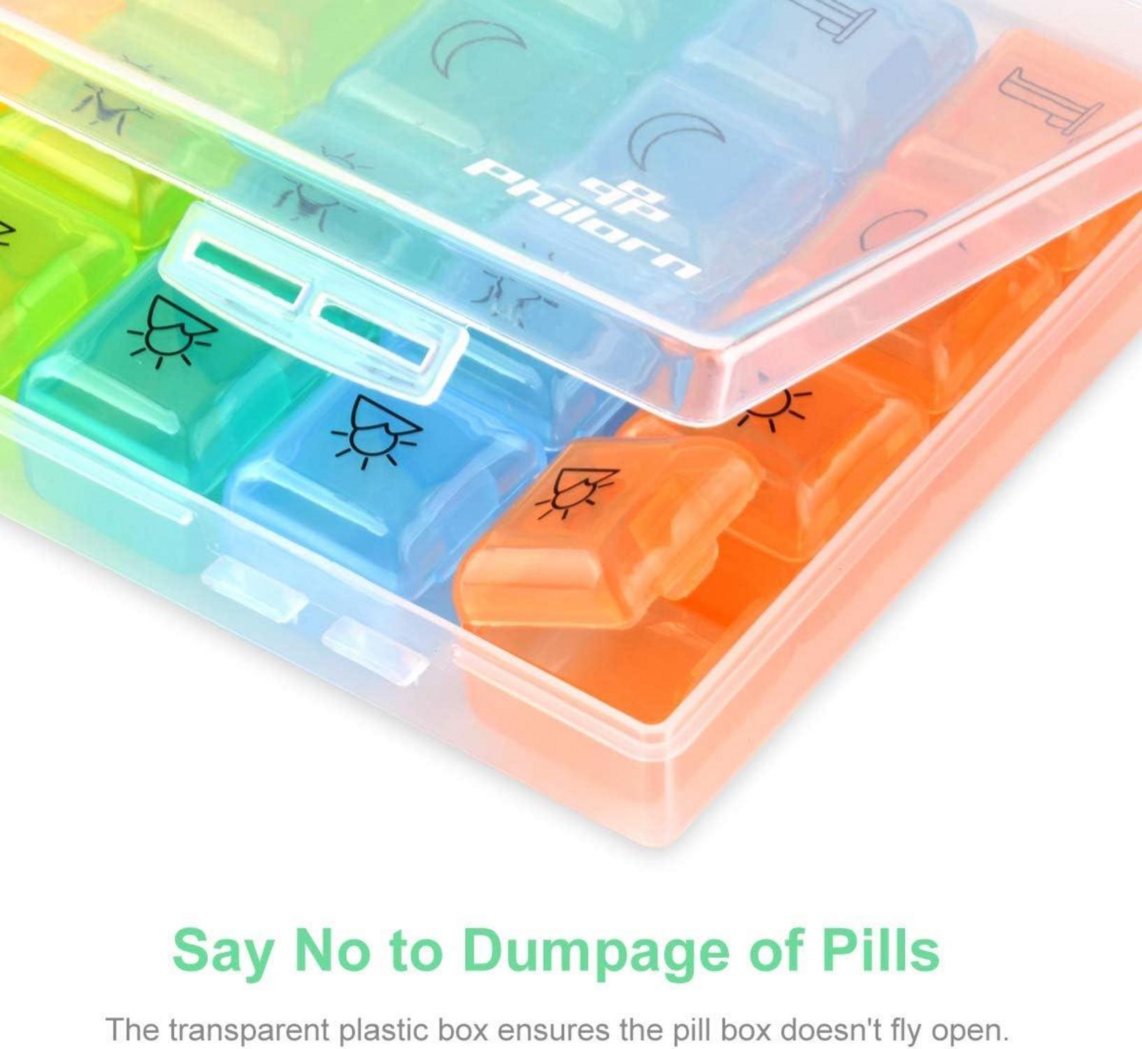 PHILORN 7-Tage Medikamentendosierer mit 4 Fächern, BPA-frei