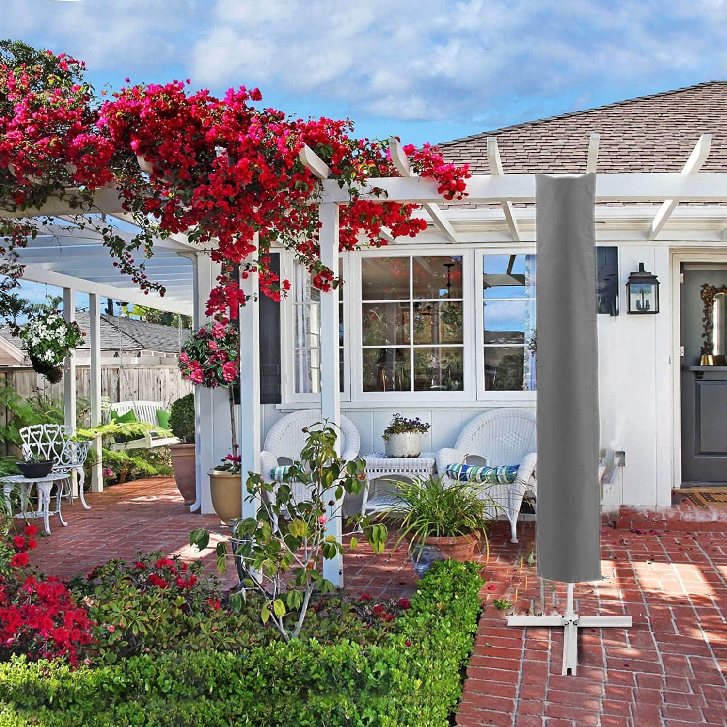PATIO PLUS Sonnenschirm Schutzhülle Wasserdicht 2m Durchmesser Oxford-Gewebe Grau 153x30x30cm