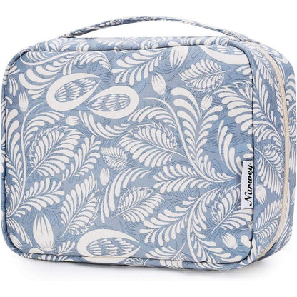 Kulturtasche Damen Aufhängbar Groß Blaues Blatt