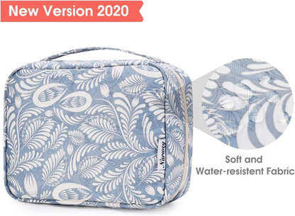 Kulturtasche Damen Zum Aufhängen Blaues Blatt Wasserdicht