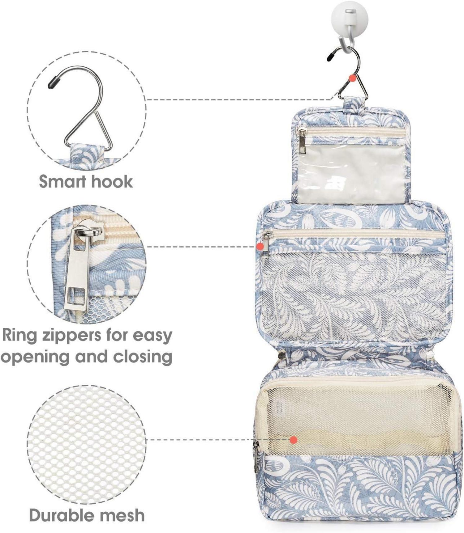 Kulturtasche Aufhängbar Damen Herren Groß Kosmetiktasche Blau