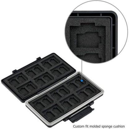 JJC Wasserdichtes SD-Karten Aufbewahrungsetui für 12 SD + 24