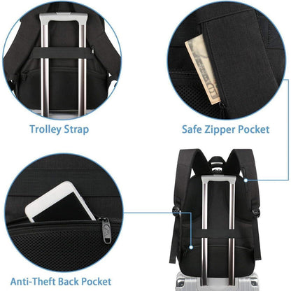 MATEIN Großer Laptop Rucksack 15,6 Zoll USB Schwarz