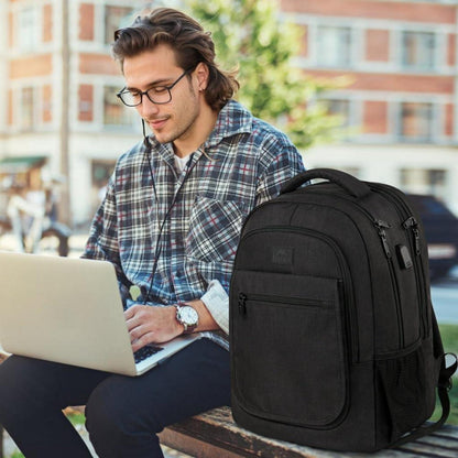 MATEIN Großer Laptop Rucksack 15,6 Zoll USB Schwarz