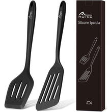 Silikon Pfannenwender-Set 2 Stück Schwarz, hitzebeständig