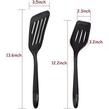 Silikon Pfannenwender-Set 2 Stück Schwarz, hitzebeständig