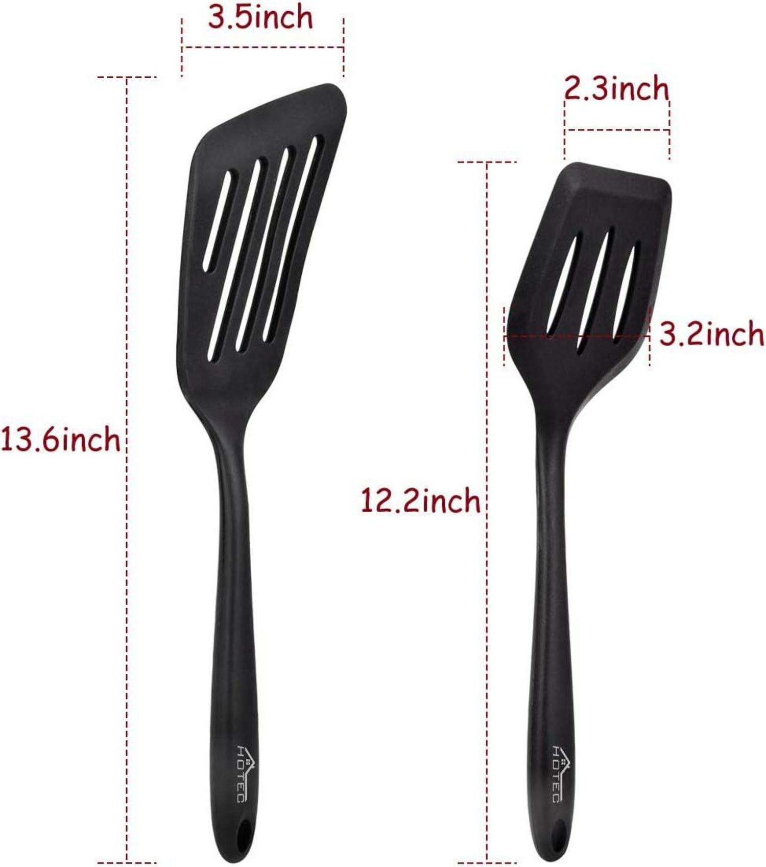 Silikon Pfannenwender-Set 2 Stück Schwarz, hitzebeständig