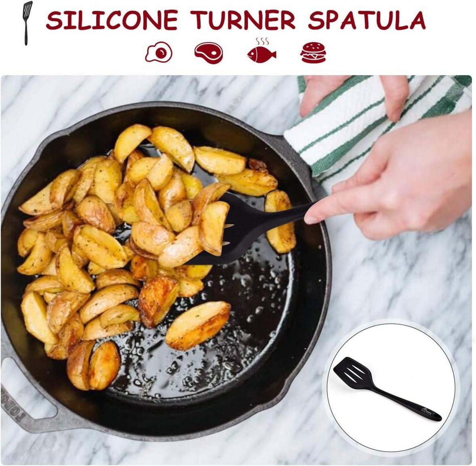 Pfannenwender-Set Silikon hitzebeständig antihaftbeschichtet 2-teilig