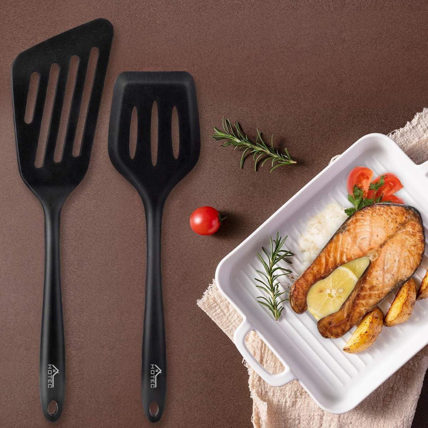 Pfannenwender-Set Silikon Schlitzen Küchenutensilien hitzebeständig antihaft 2