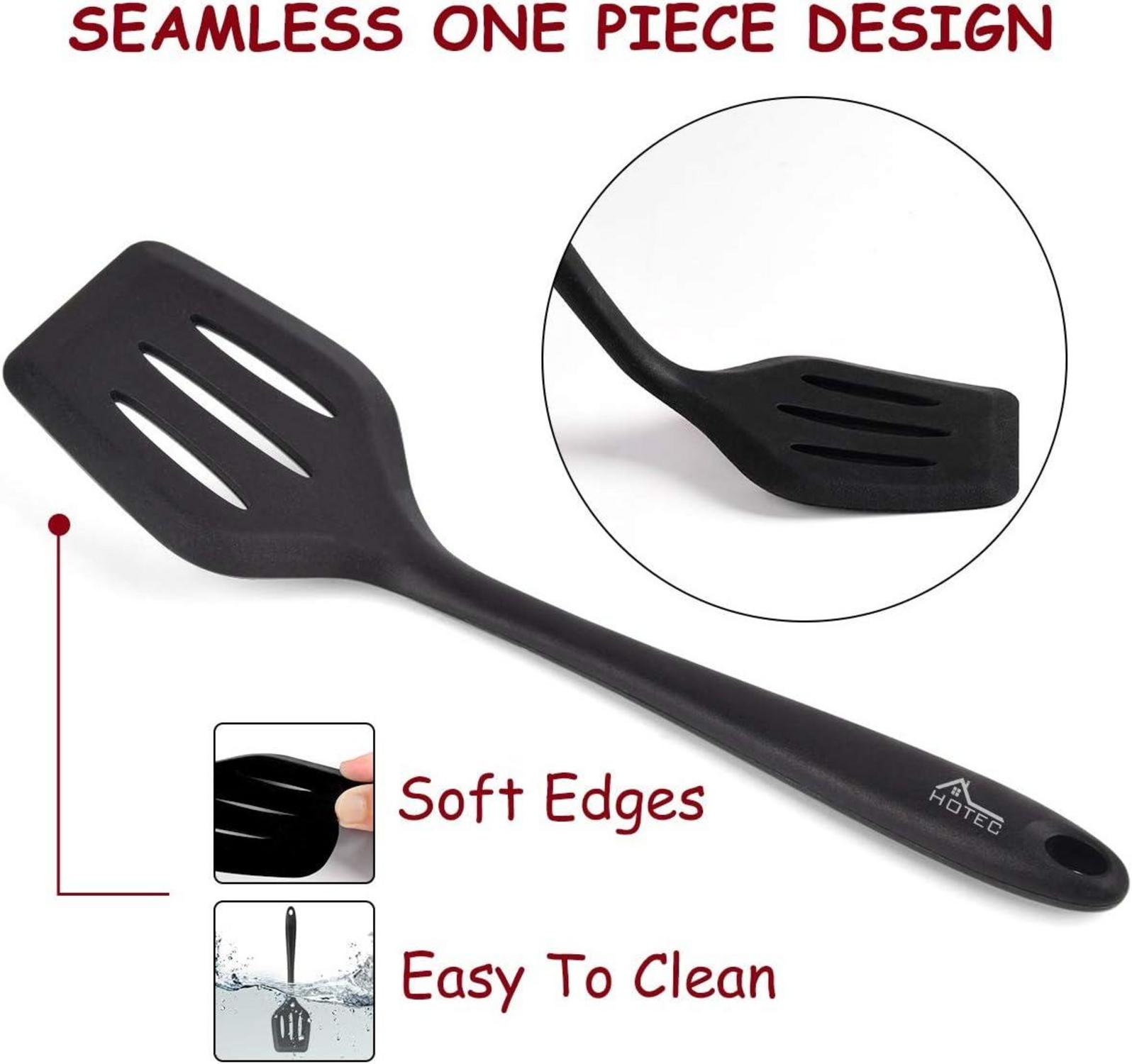 Pfannenwender-Set Silikon Schlitzen Küchenutensilien hitzebeständig antihaft 2