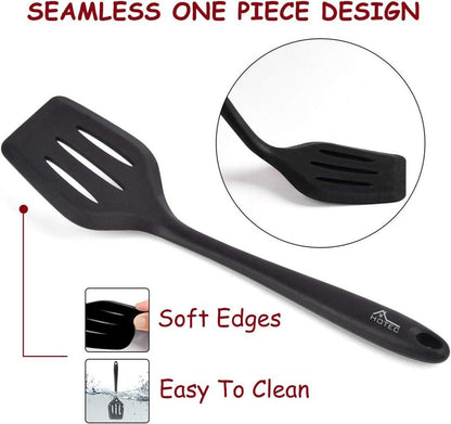 Pfannenwender-Set Silikon Schlitzen Küchenutensilien hitzebeständig antihaft 2