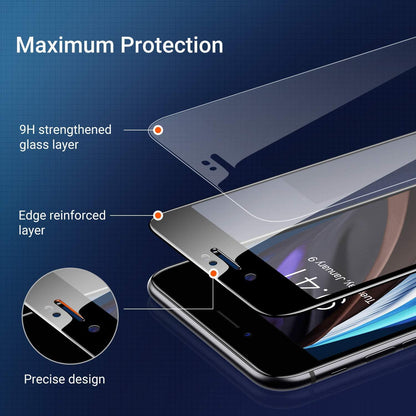 TORRAS Panzerglas für iPhone SE 2020 [2024 Upgrade] 2 Stück Transparent