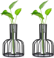 Mini Glasvasen Set Schwarz für Tischdeko Blumen Hochzeit