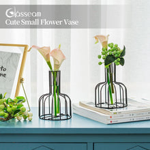 2er Set Mini Glasvasen Schwarz Tischdeko Blumenvase Modern