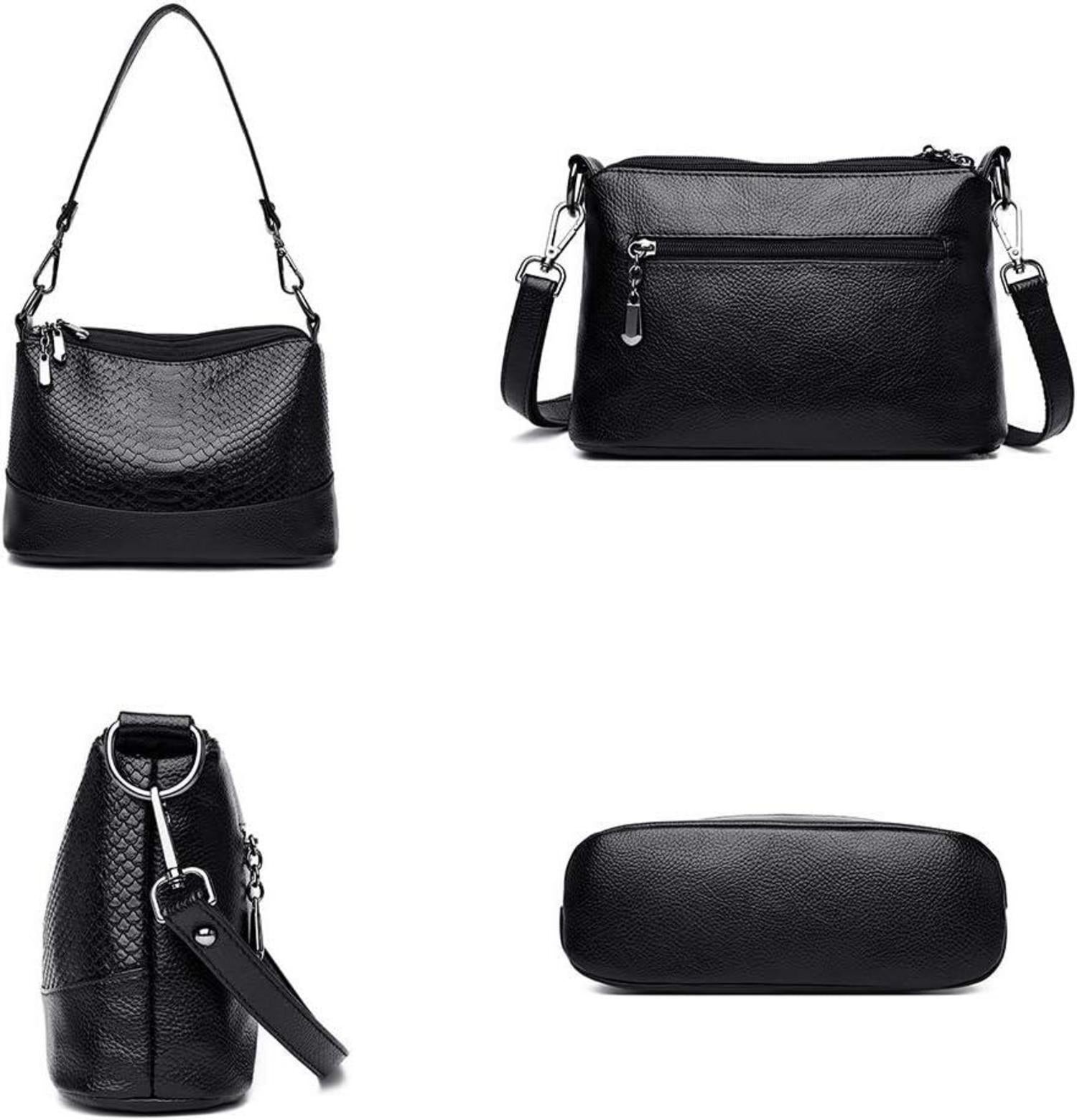Coolives Damen Umhängetasche aus PU-Leder - Kleine Hobo Handtasche 16x26x9 cm