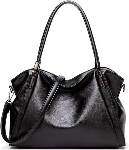 Damen Schultertasche PU-Leder Hobo Handtasche Elegant Schwarz