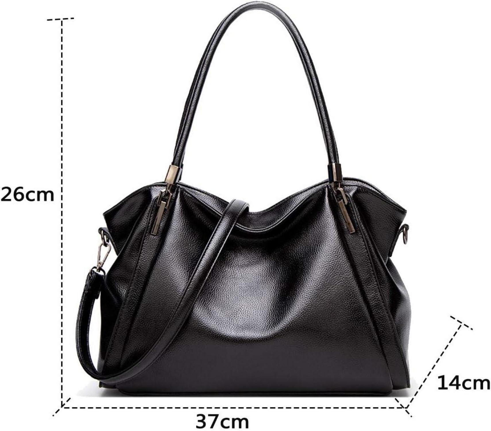 Damen Hobo Schultertasche PU-Leder Elegant Schwarz Tote 1kg