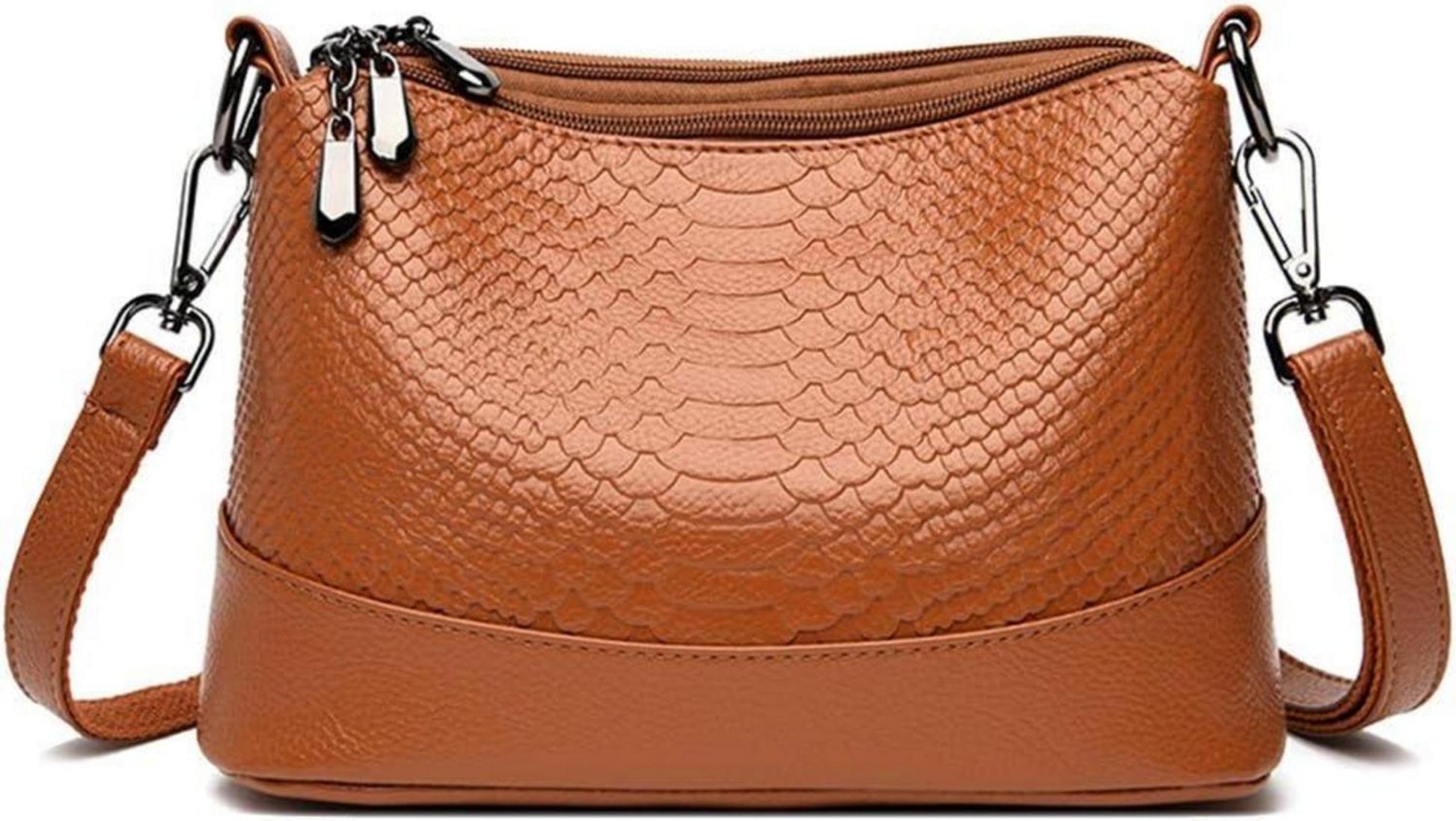 Damen Umhängetasche aus PU-Leder Schwarz Elegant Hobo Handtasche