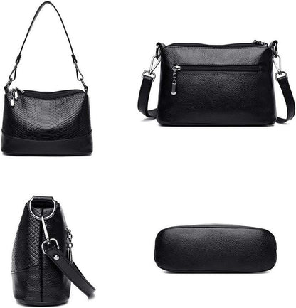 Damen Umhängetasche aus PU-Leder Elegant Henkeltasche, 26x9x16cm