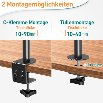 Monitor Halterung für 13-32 Zoll Bildschirm, VESA 75/100, Dual