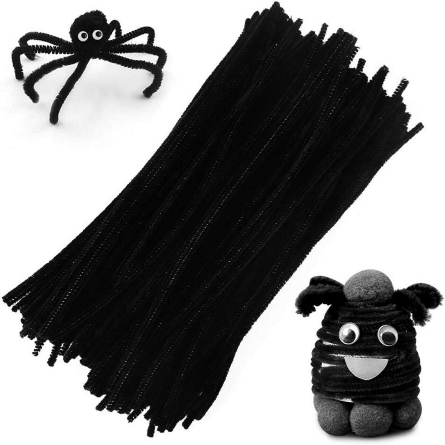 Chenilledraht Bastelset 200 Stück Schwarz Kinder DIY Deko