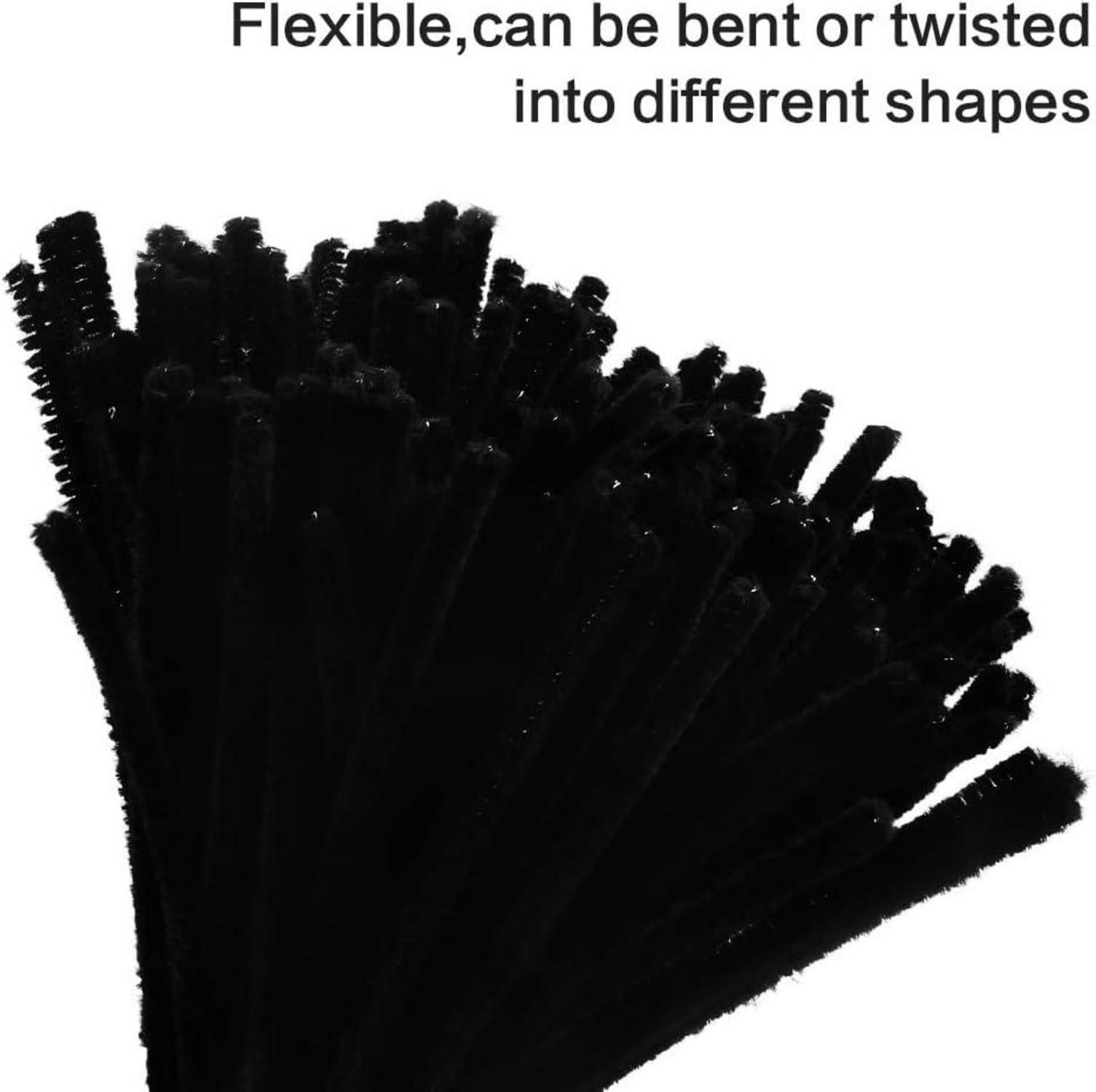 Chenilledraht Bastelset 200 Stück Schwarz Kinder DIY Deko