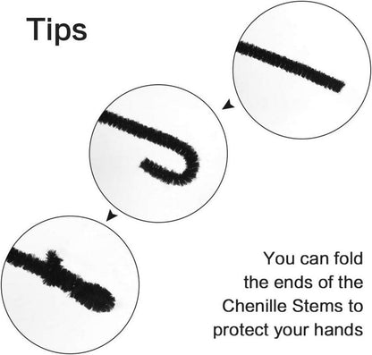 Aipaide 200 Stück Pfeifenreiniger DIY Chenilledraht Bastelset Kinder Basteln Schwarz