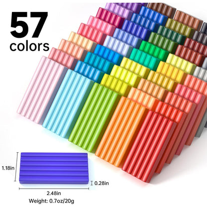 Polymer Clay Set 57 Farben Ofenhärtende Modelliermasse