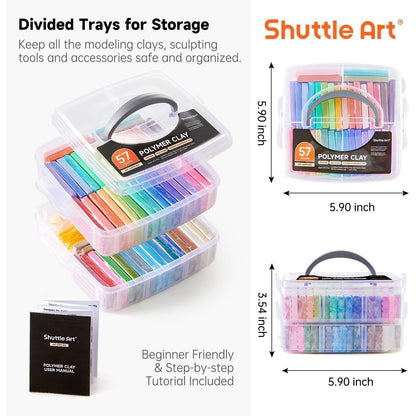 Polymer Clay Set 57 Farben Ofenhärtende Modelliermasse
