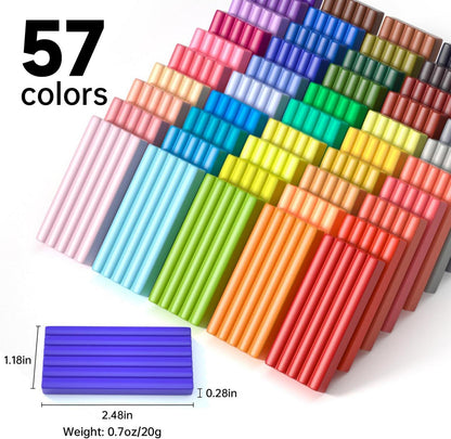 Polymer Clay Set 57 Farben Ofenhärtende Modelliermasse