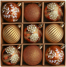 Weihnachtskugeln Set Christbaumschmuck Wald Thema 6cm Kupfergold