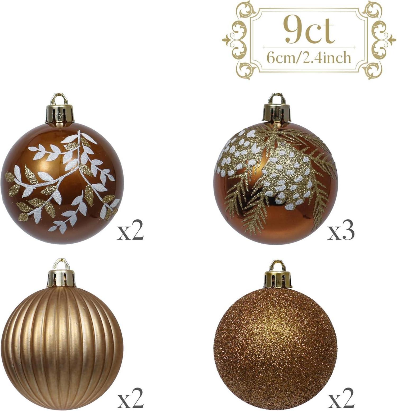9er Pack Weihnachtskugeln 6CM Kunststoff Christbaumschmuck Wald Thema
